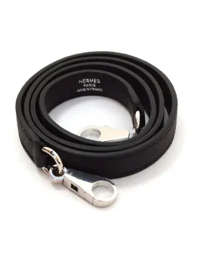 Hermes Indigo Blue Leather Bag Strap PHW