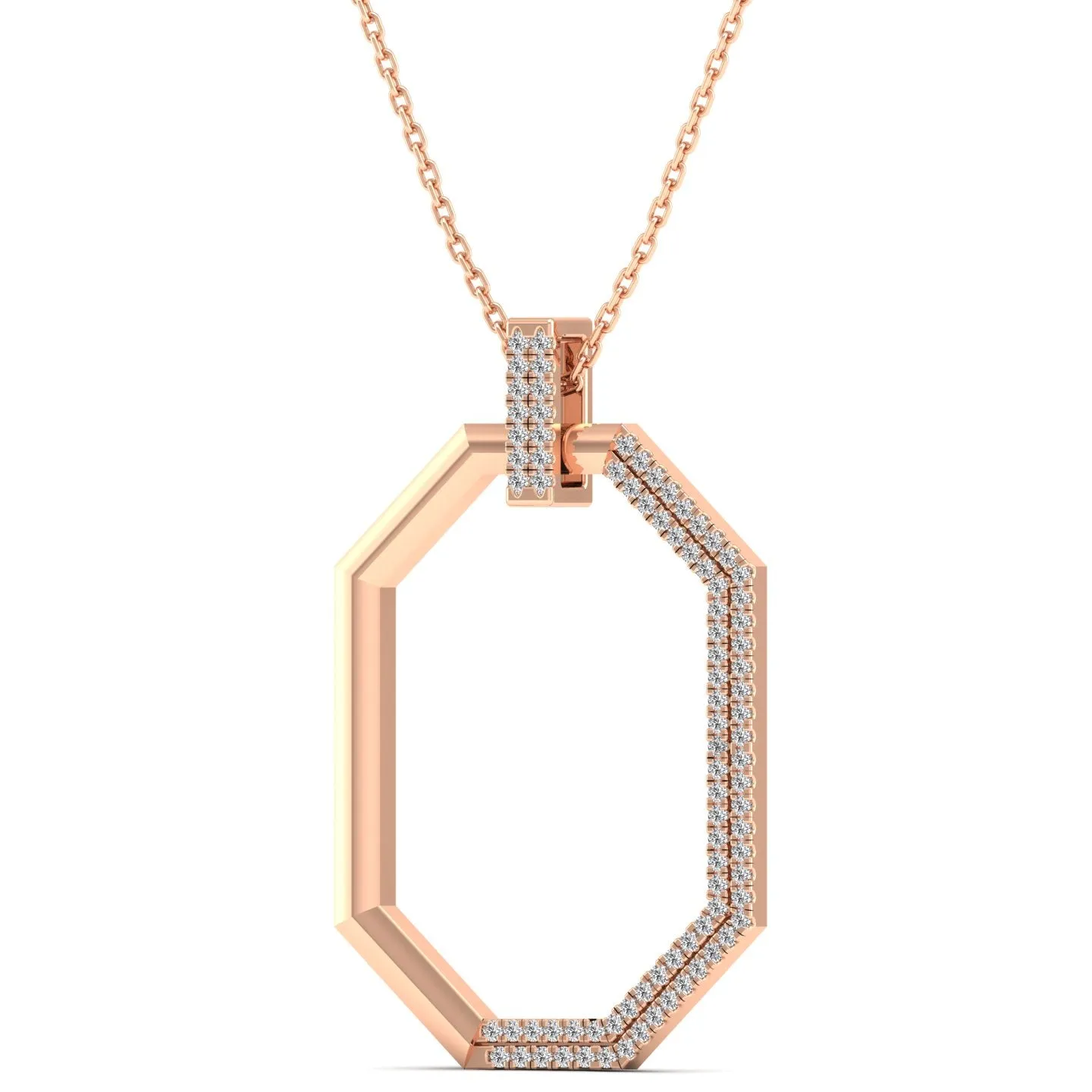 Hexagon Diamond Pendants