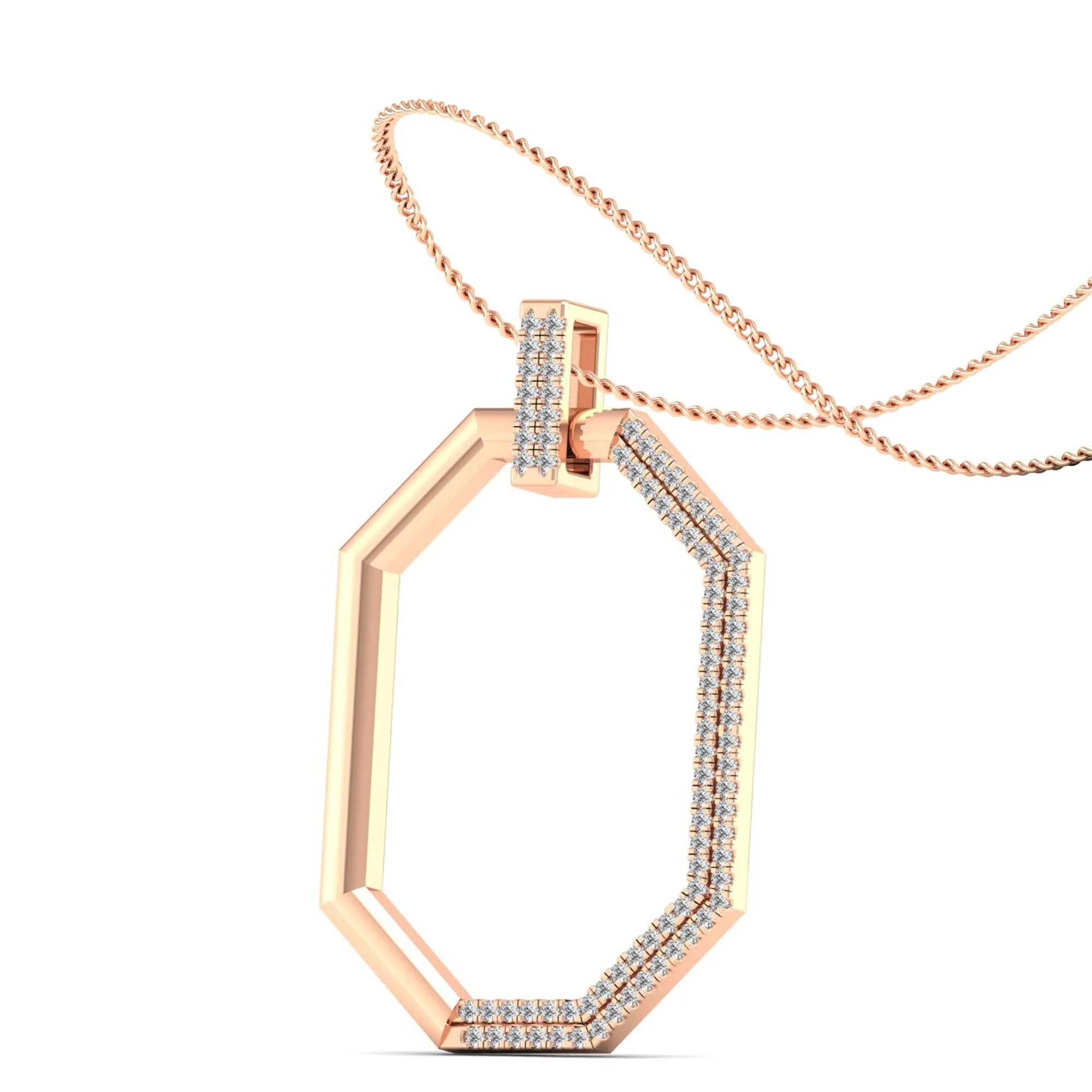 Hexagon Diamond Pendants