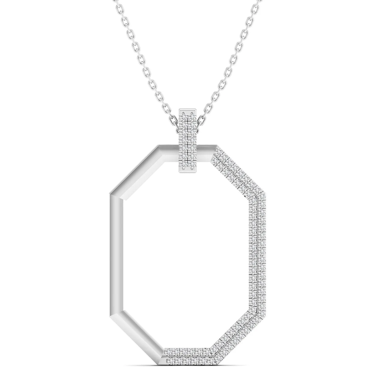 Hexagon Diamond Pendants