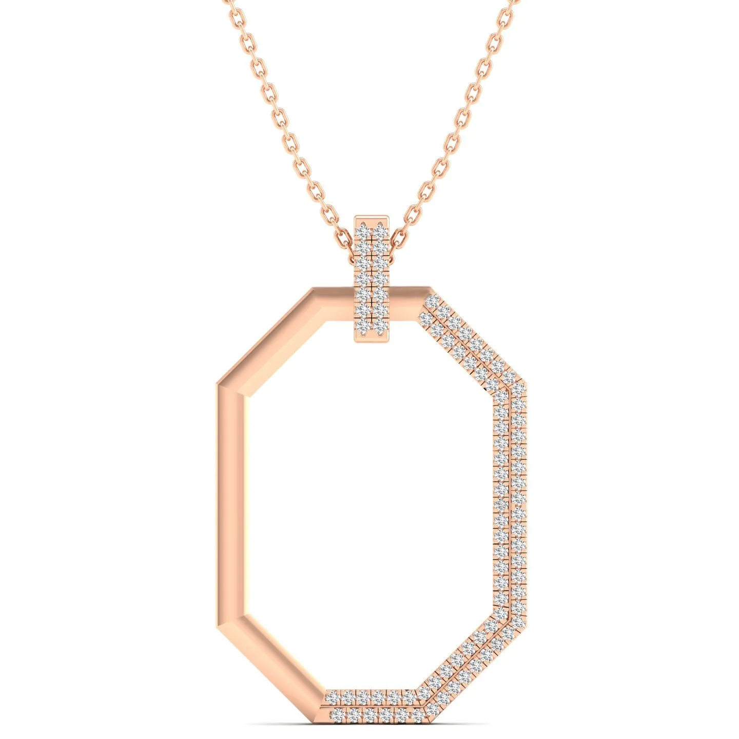 Hexagon Diamond Pendants