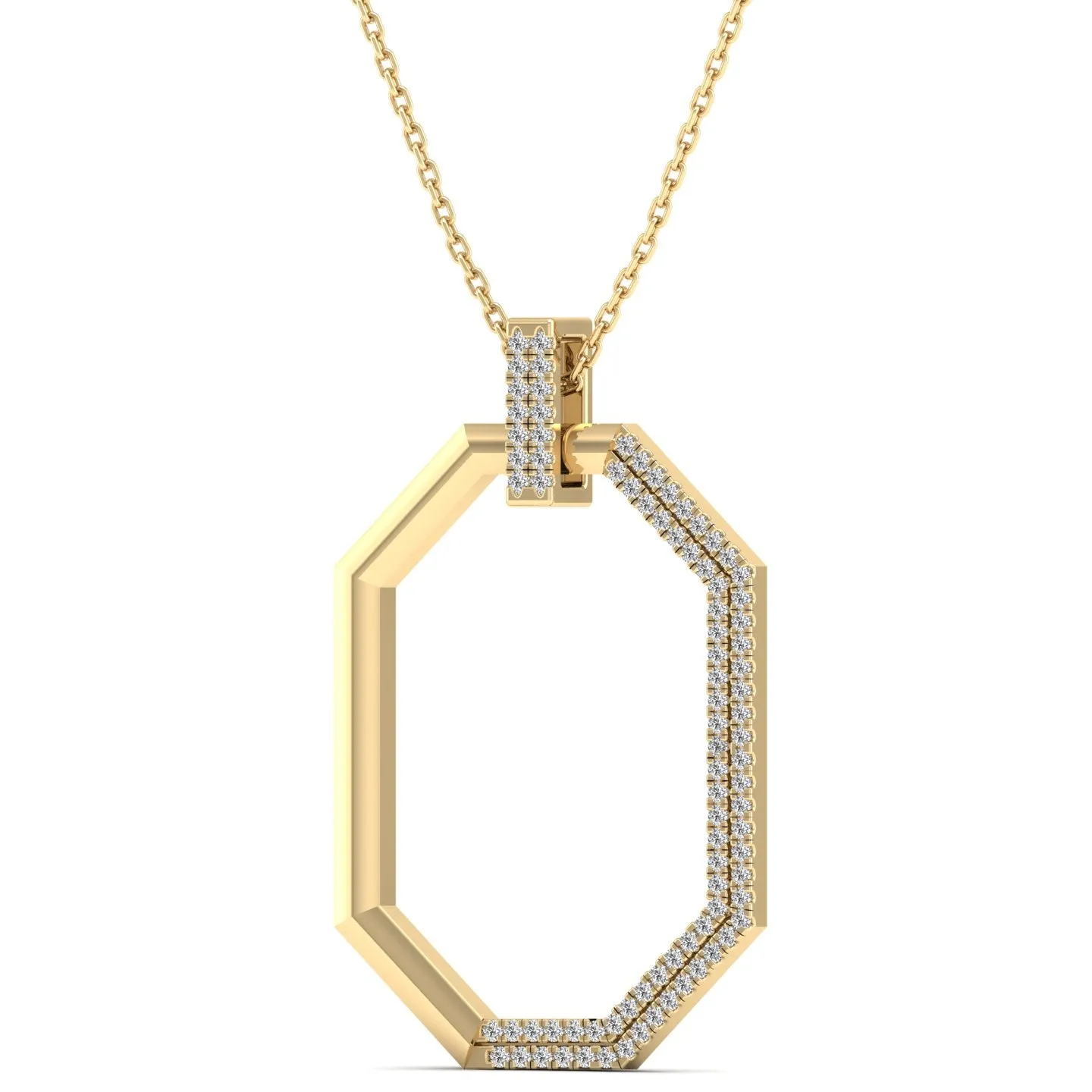 Hexagon Diamond Pendants