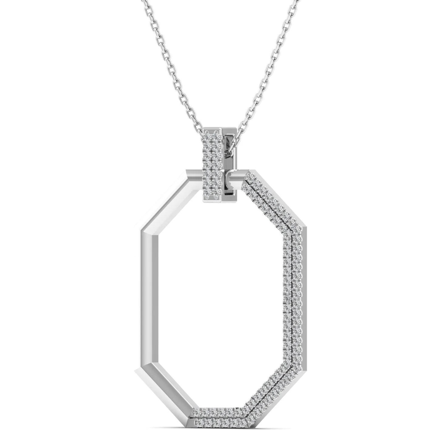 Hexagon Diamond Pendants