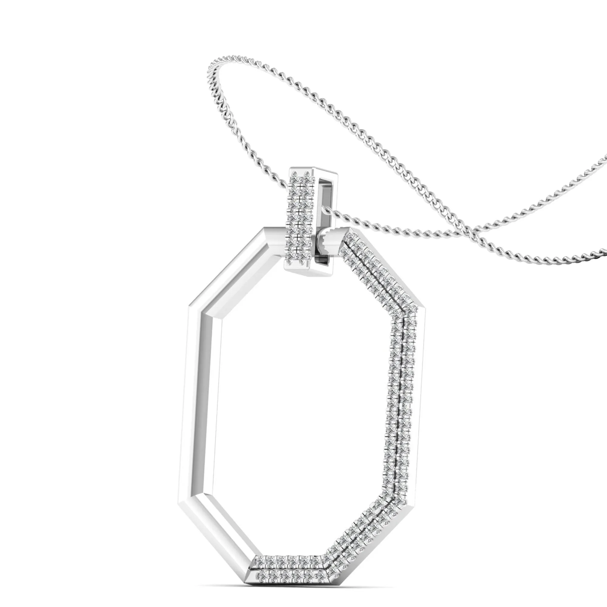 Hexagon Diamond Pendants