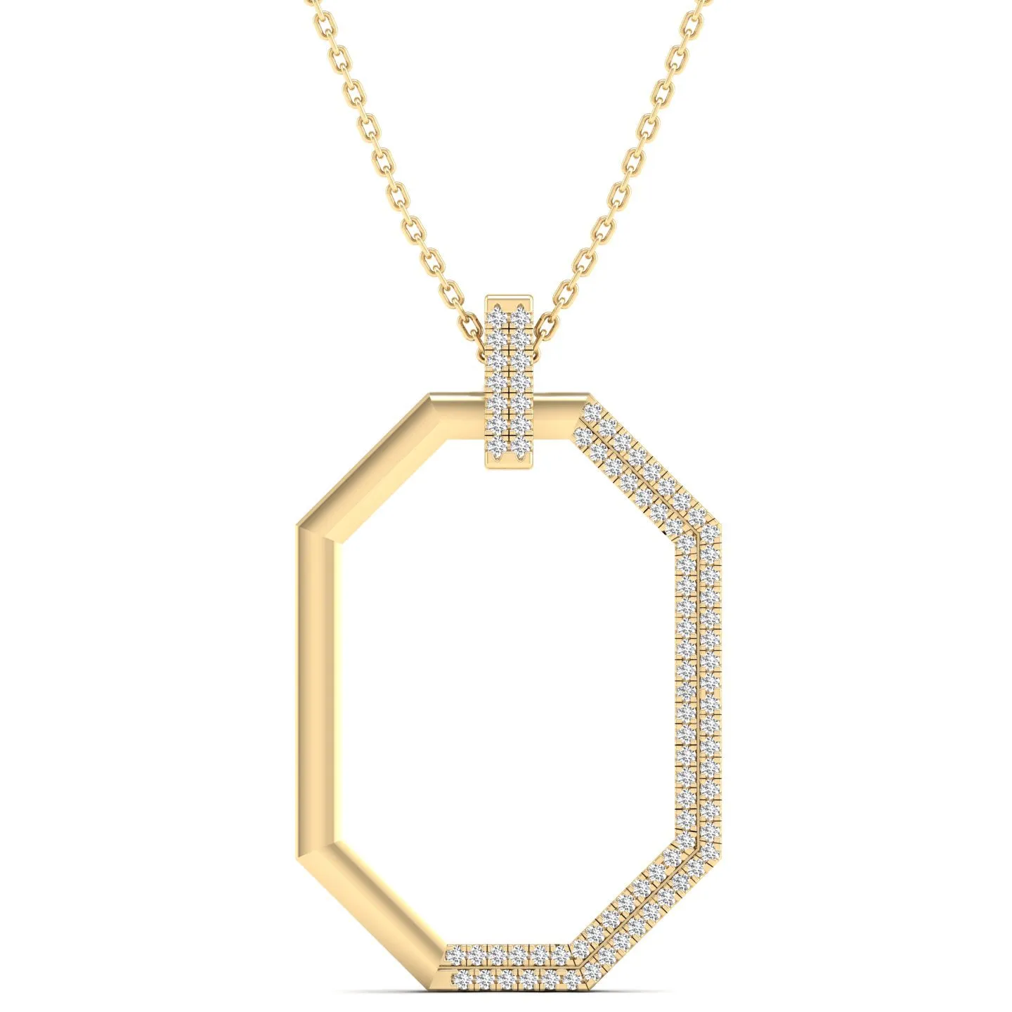 Hexagon Diamond Pendants