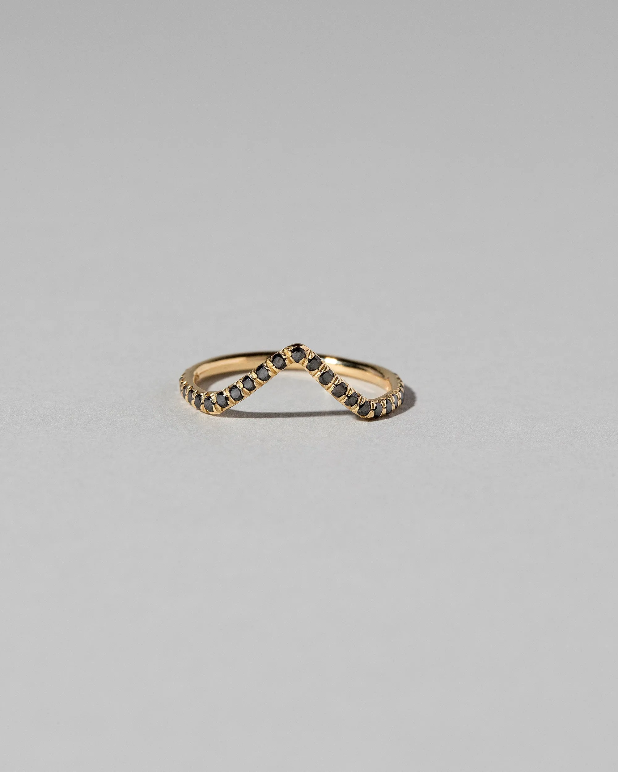 High Peak Band in Pavé 14k Yellow Gold with Black Diamonds - sz6.25 x Vault