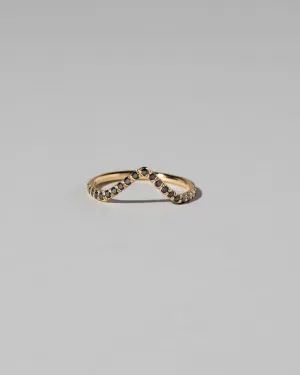 High Peak Band in Pavé 14k Yellow Gold with Black Diamonds - sz6.25 x Vault