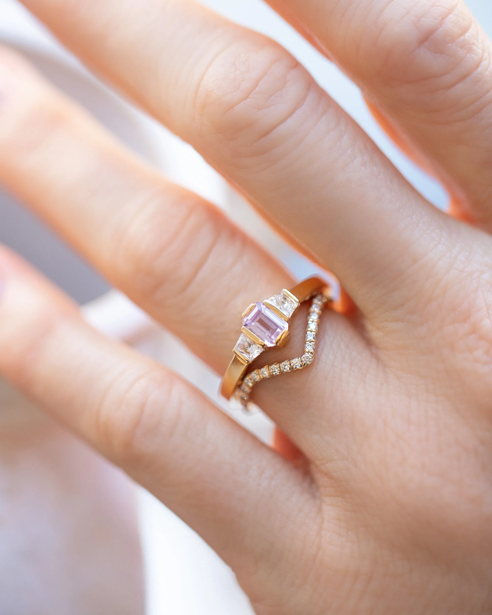 High Peak Band in Pavé 14k Yellow Gold with Diamonds - sz3.75 x Vault
