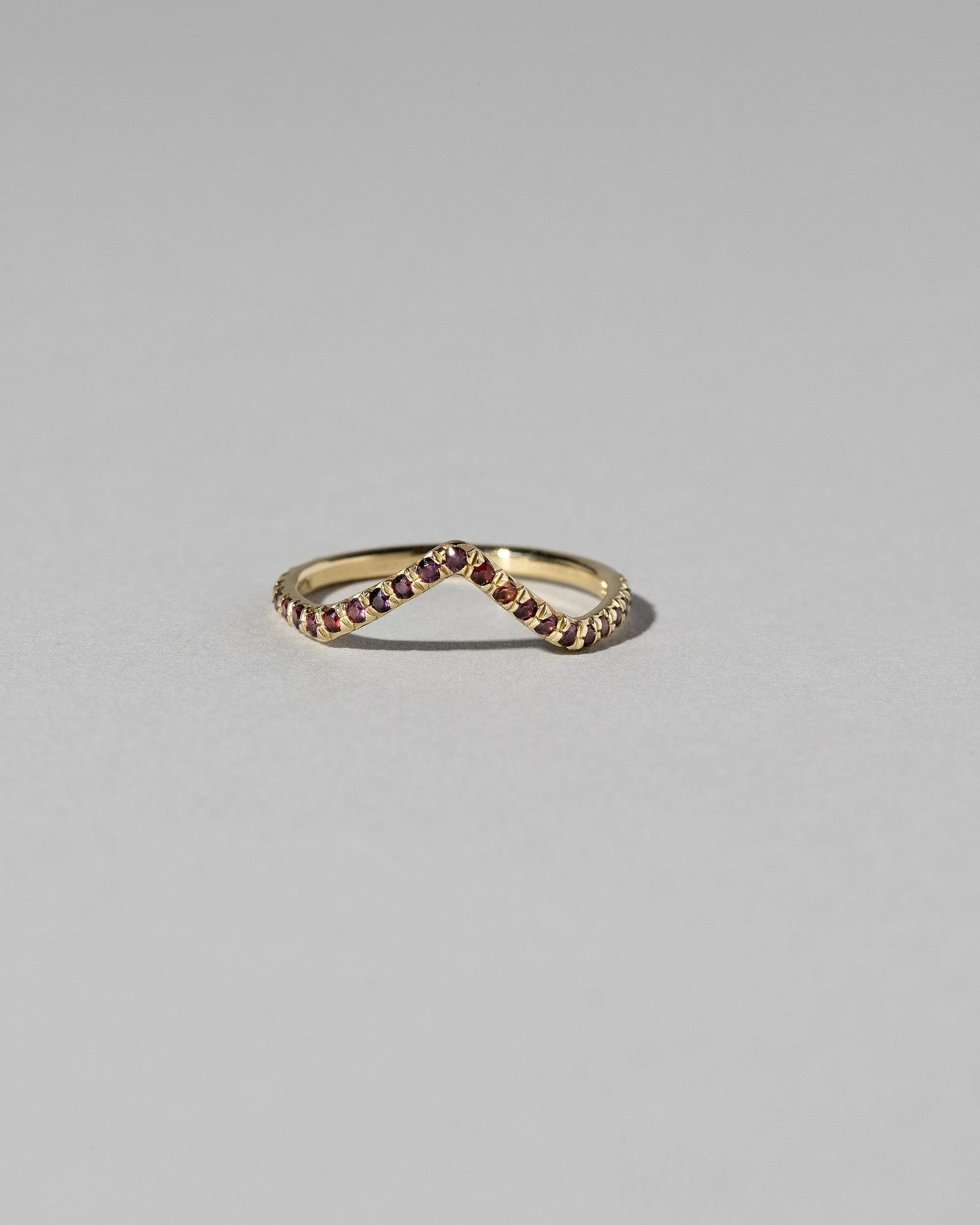 High Peak Band in Pavé 14k Yellow Gold with Garnets - sz6 x Vault
