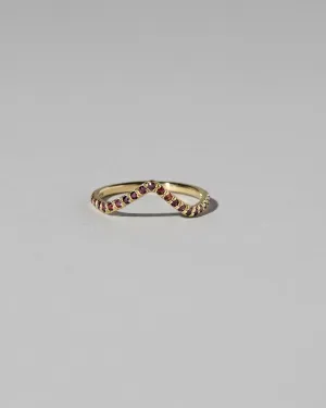 High Peak Band in Pavé 14k Yellow Gold with Garnets - sz6 x Vault
