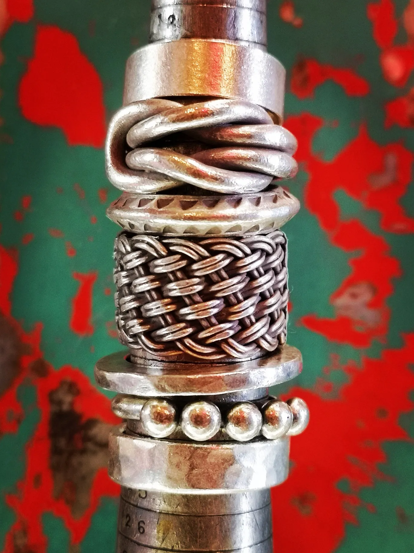 Hill tribe arrow stamped ring