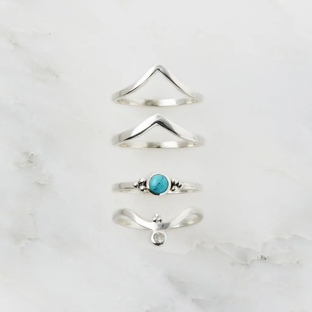 Holi Jewel Stacking Ring - Turquoise
