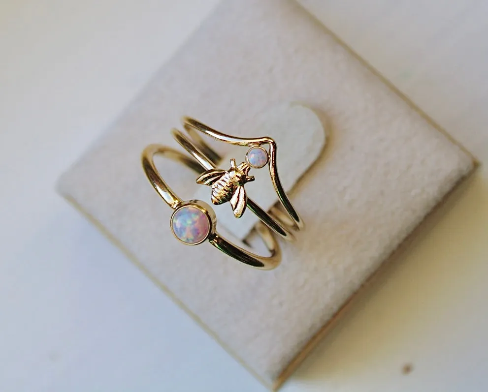 Honey Bee Stacking Ring - 14k Gold Filled