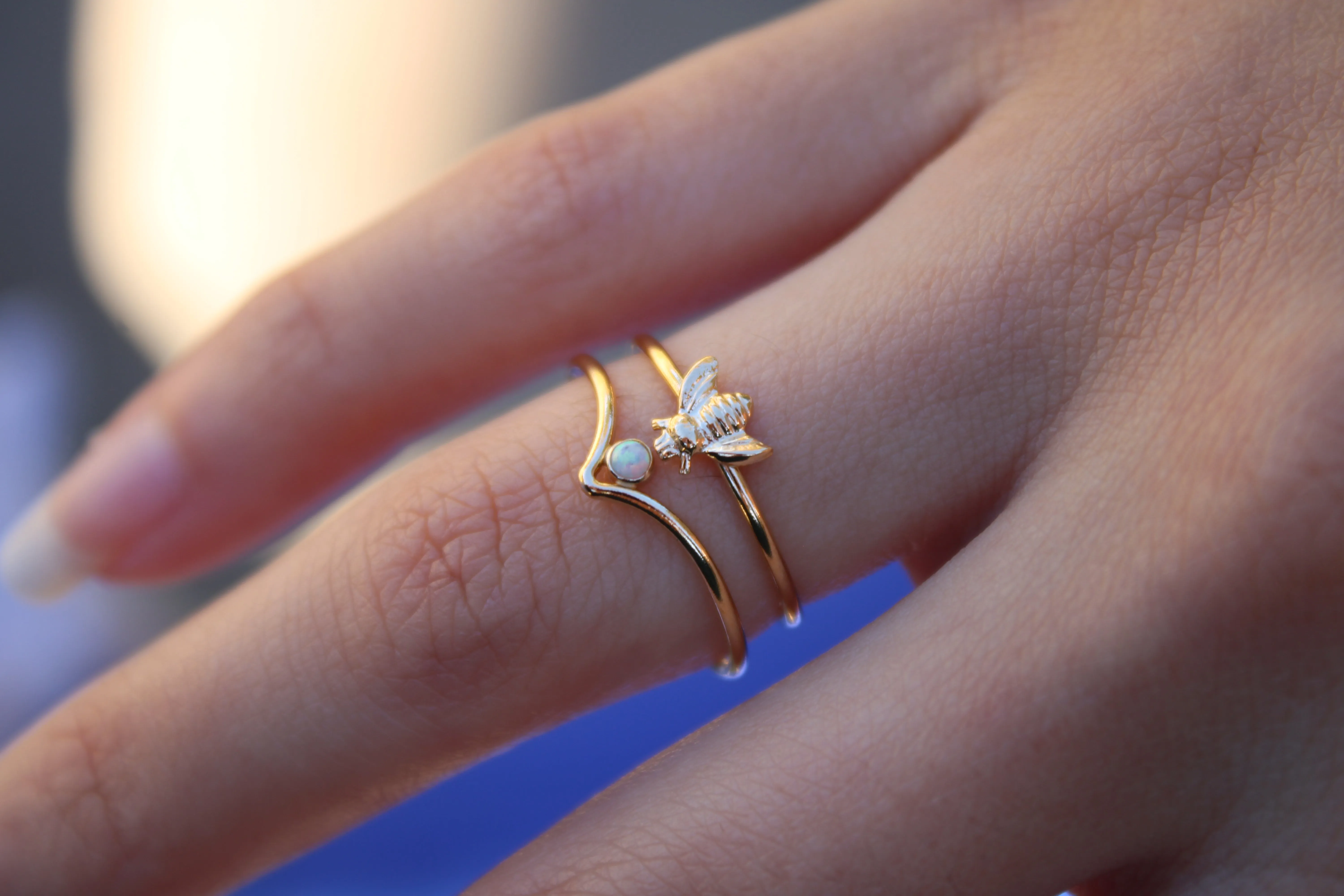 Honey Bee Stacking Ring - 14k Gold Filled