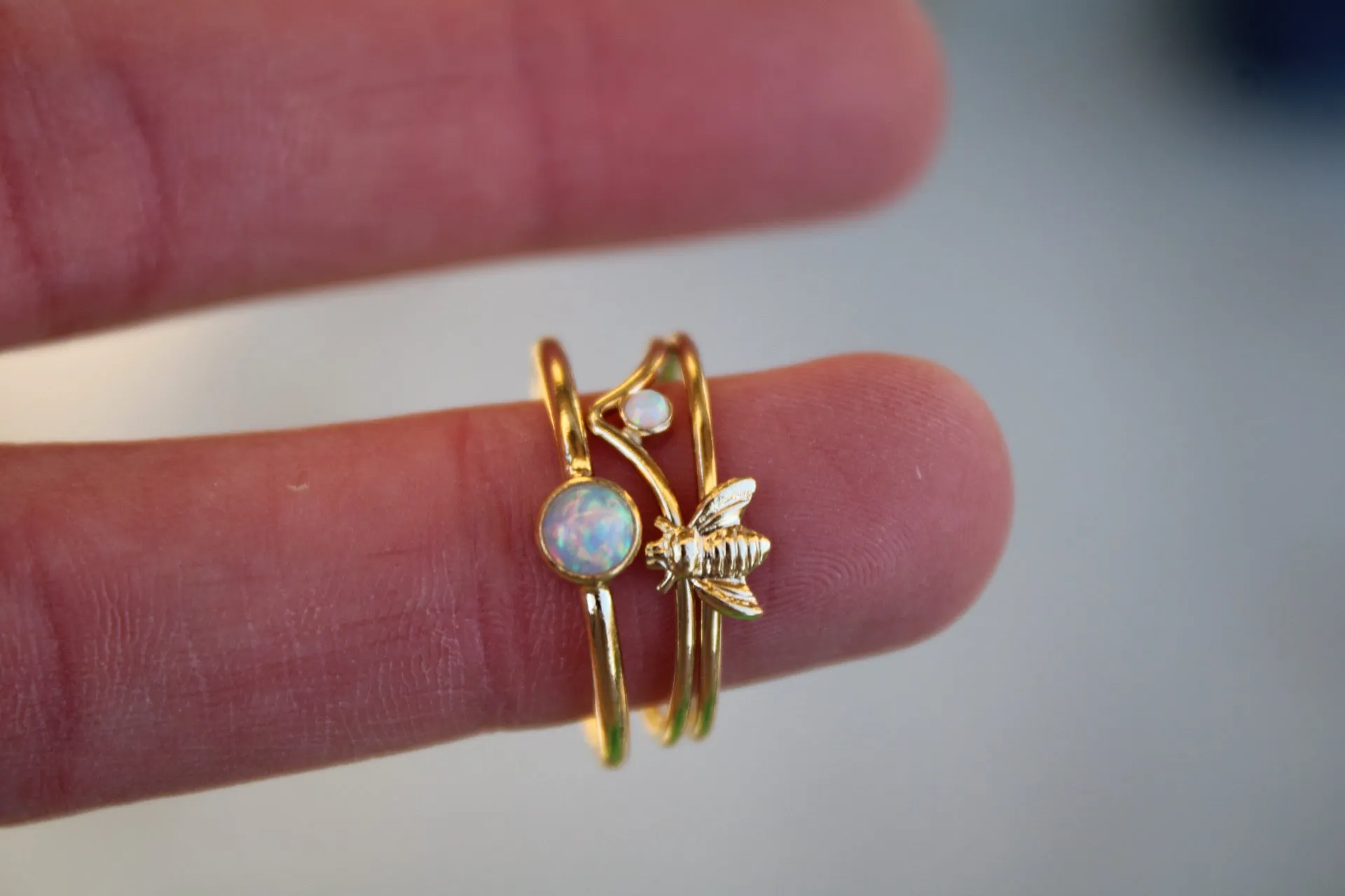 Honey Bee Stacking Ring - 14k Gold Filled