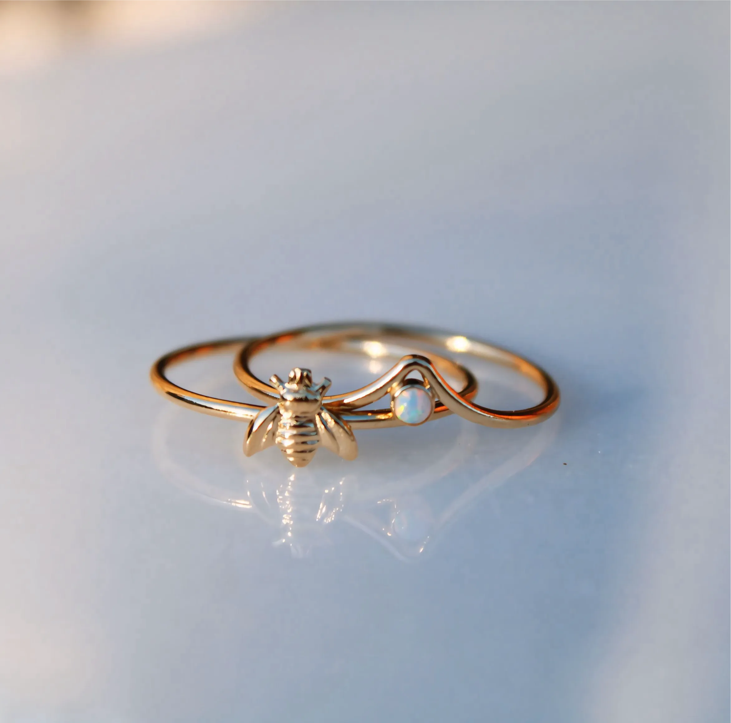 Honey Bee Stacking Ring - 14k Gold Filled