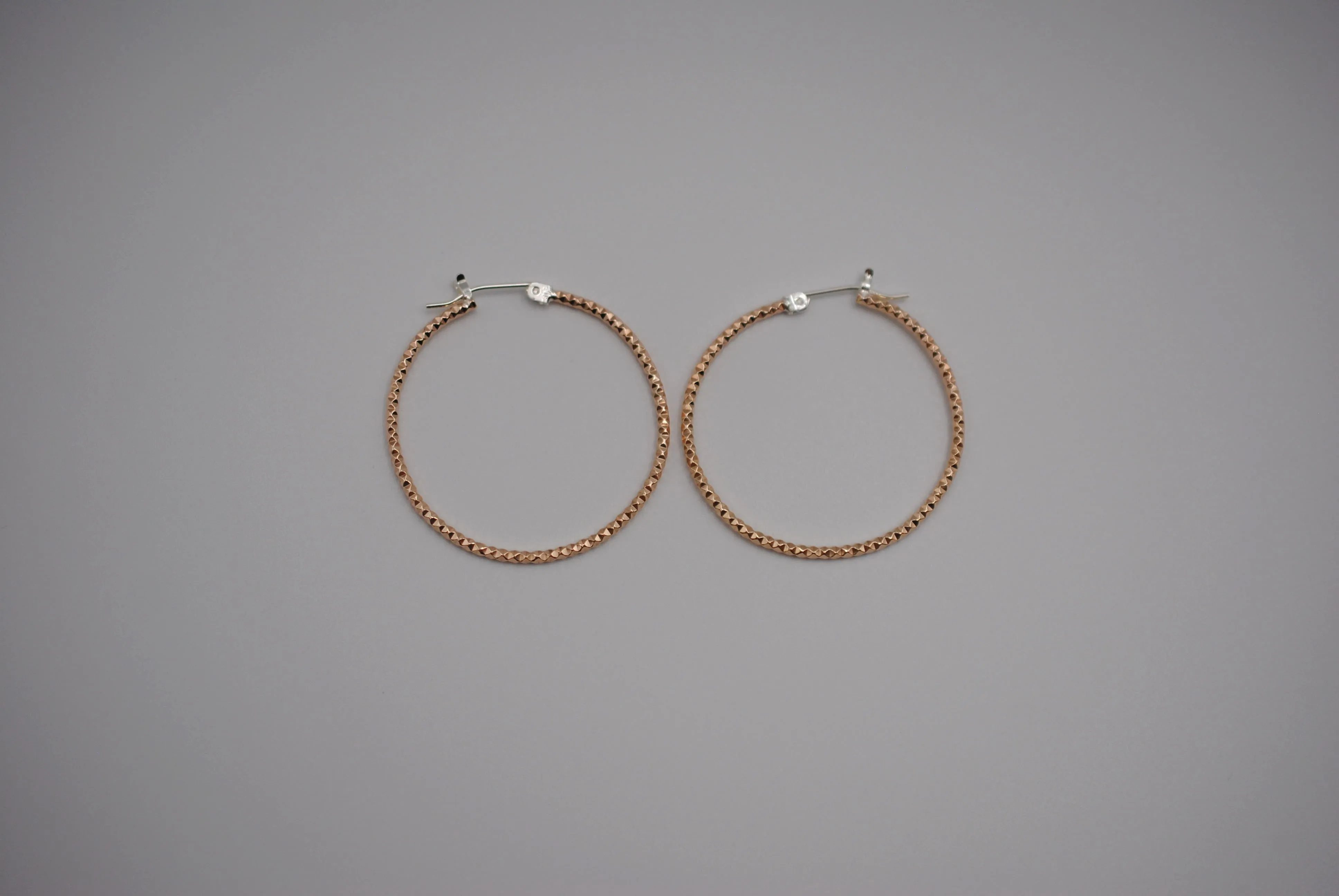 Hoop Earrings: Sparkle Texture, Yellow Gold Fill, Silver Ear-wire, 1.5in Diameter