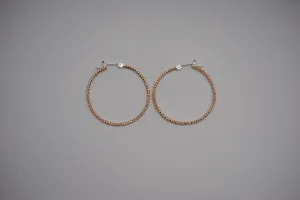 Hoop Earrings: Sparkle Texture, Yellow Gold Fill, Silver Ear-wire, 1.5in Diameter
