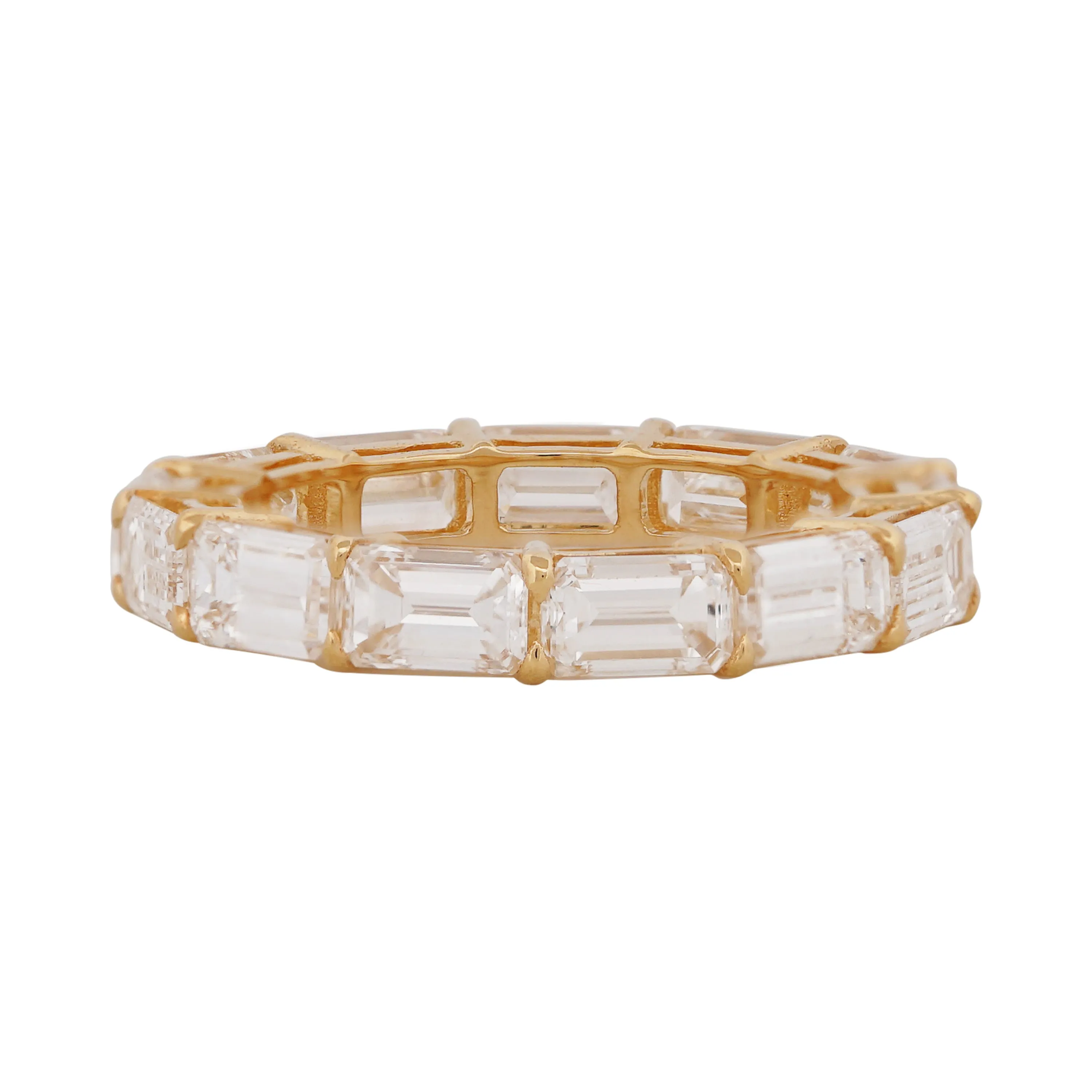 Horizontal Emerald Cut Diamond Eternity Ring