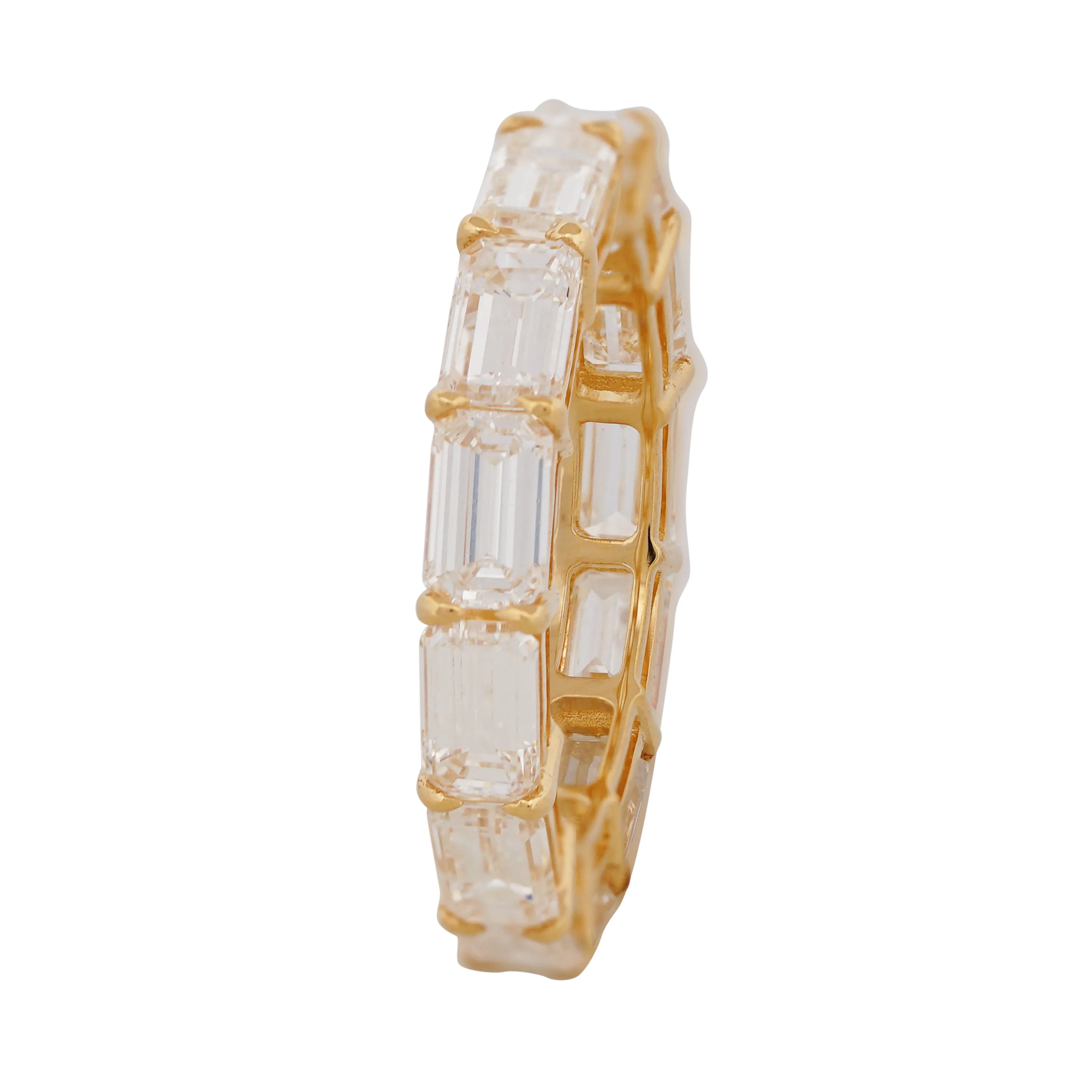 Horizontal Emerald Cut Diamond Eternity Ring