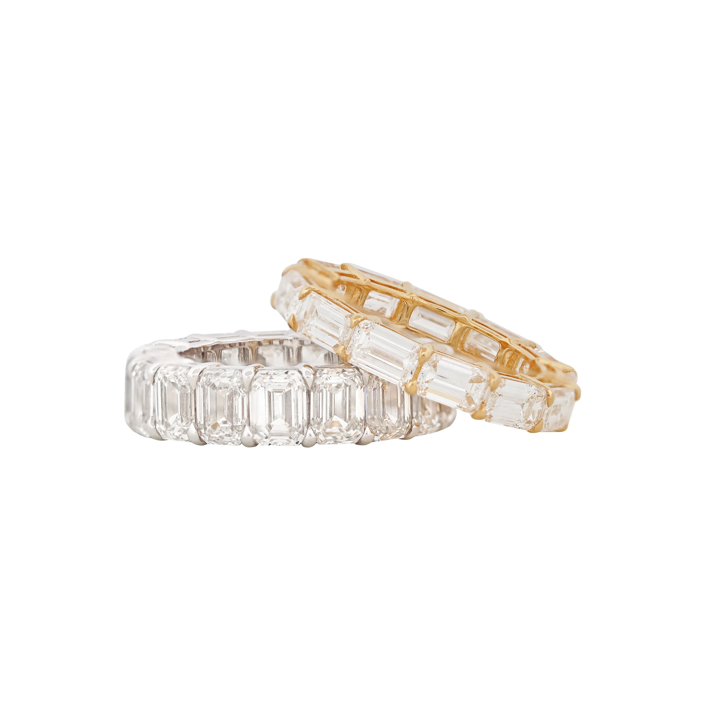 Horizontal Emerald Cut Diamond Eternity Ring