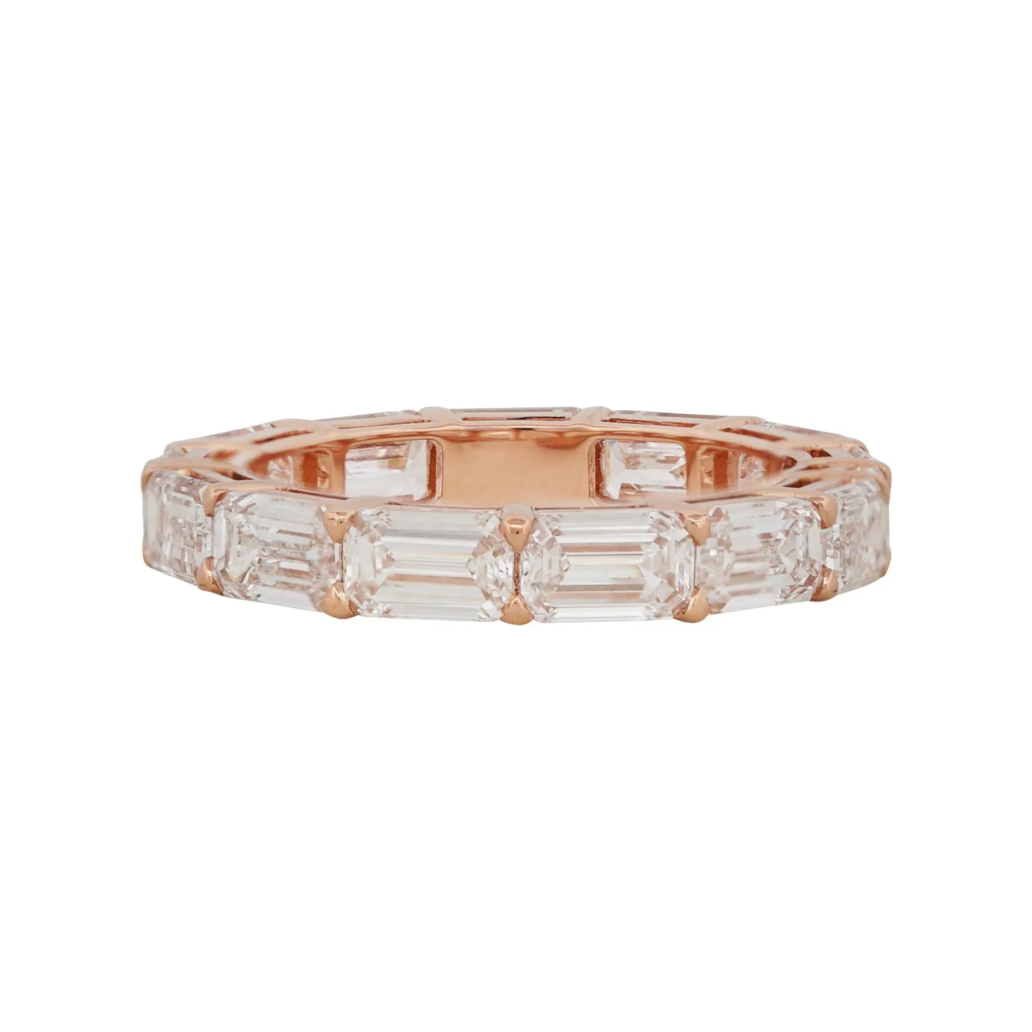 Horizontal Emerald Cut Diamond Eternity Ring