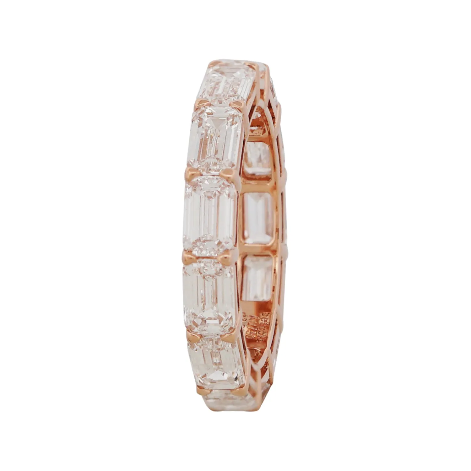 Horizontal Emerald Cut Diamond Eternity Ring