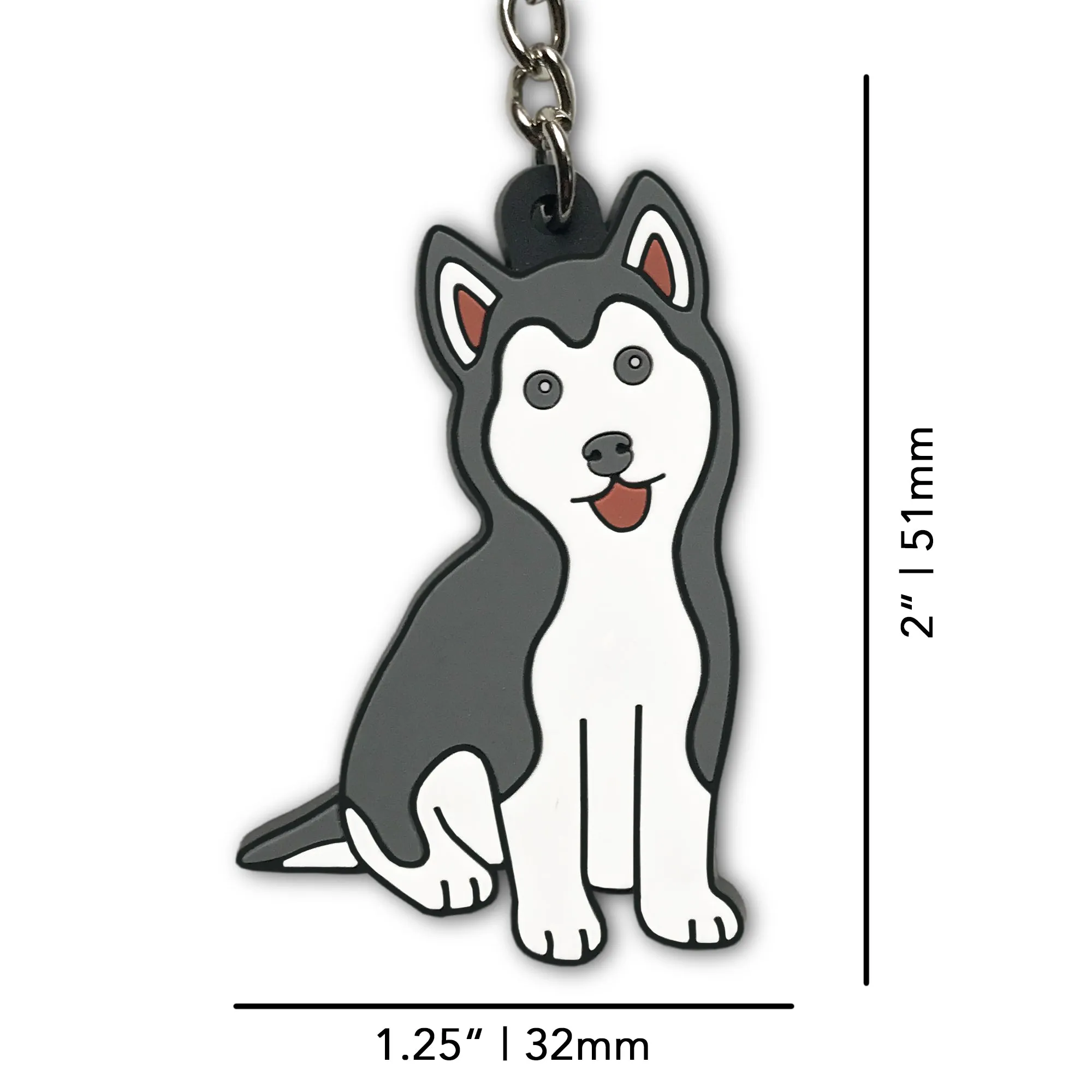 Husky Dog Puppy Soft PVC Keychain