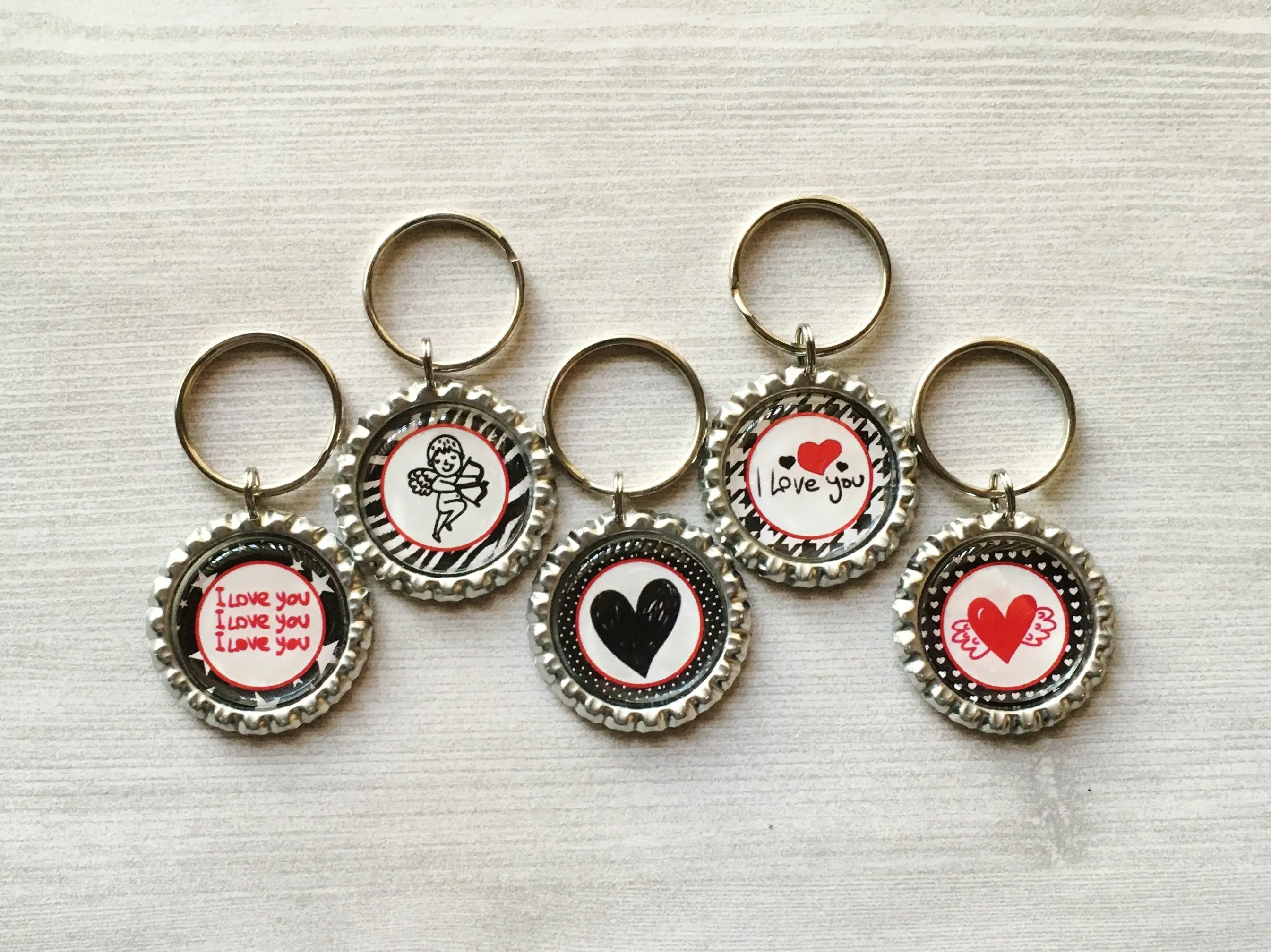I love You Keychains, Set of 5