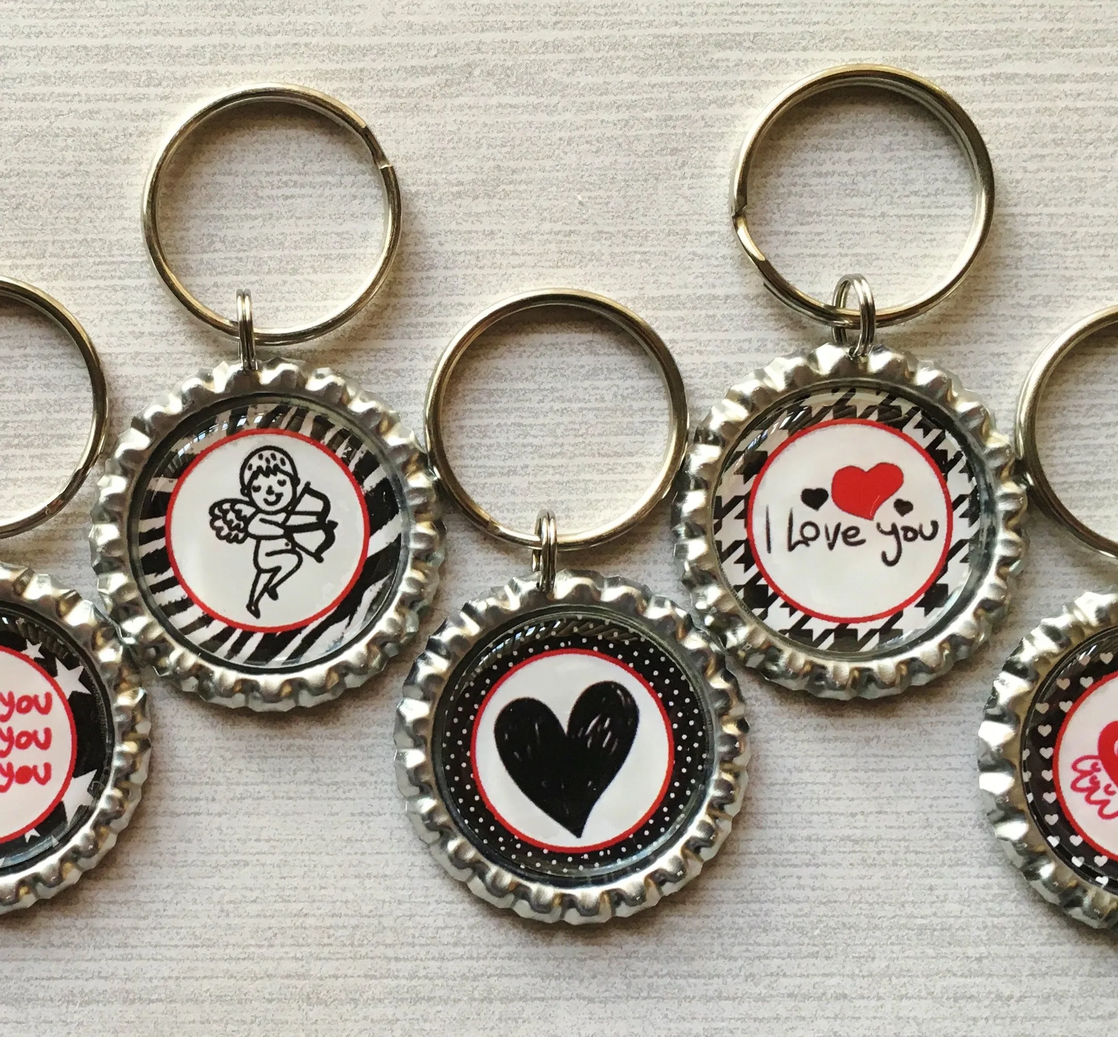 I love You Keychains, Set of 5