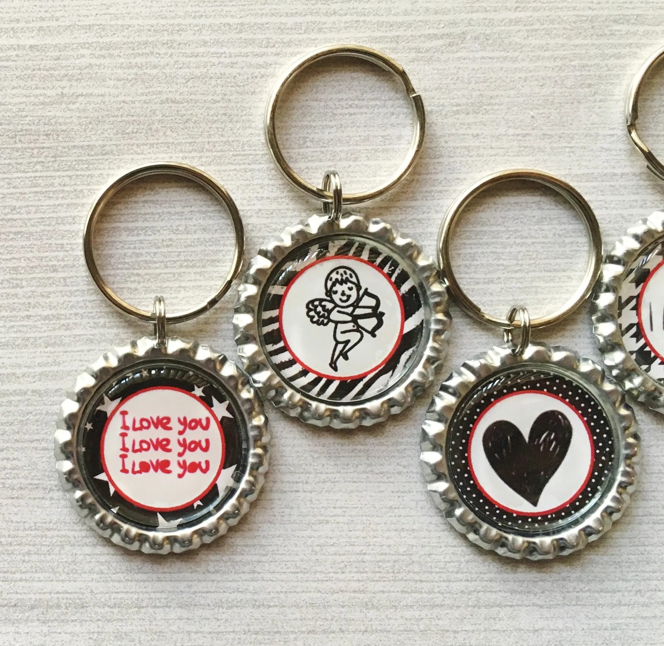 I love You Keychains, Set of 5
