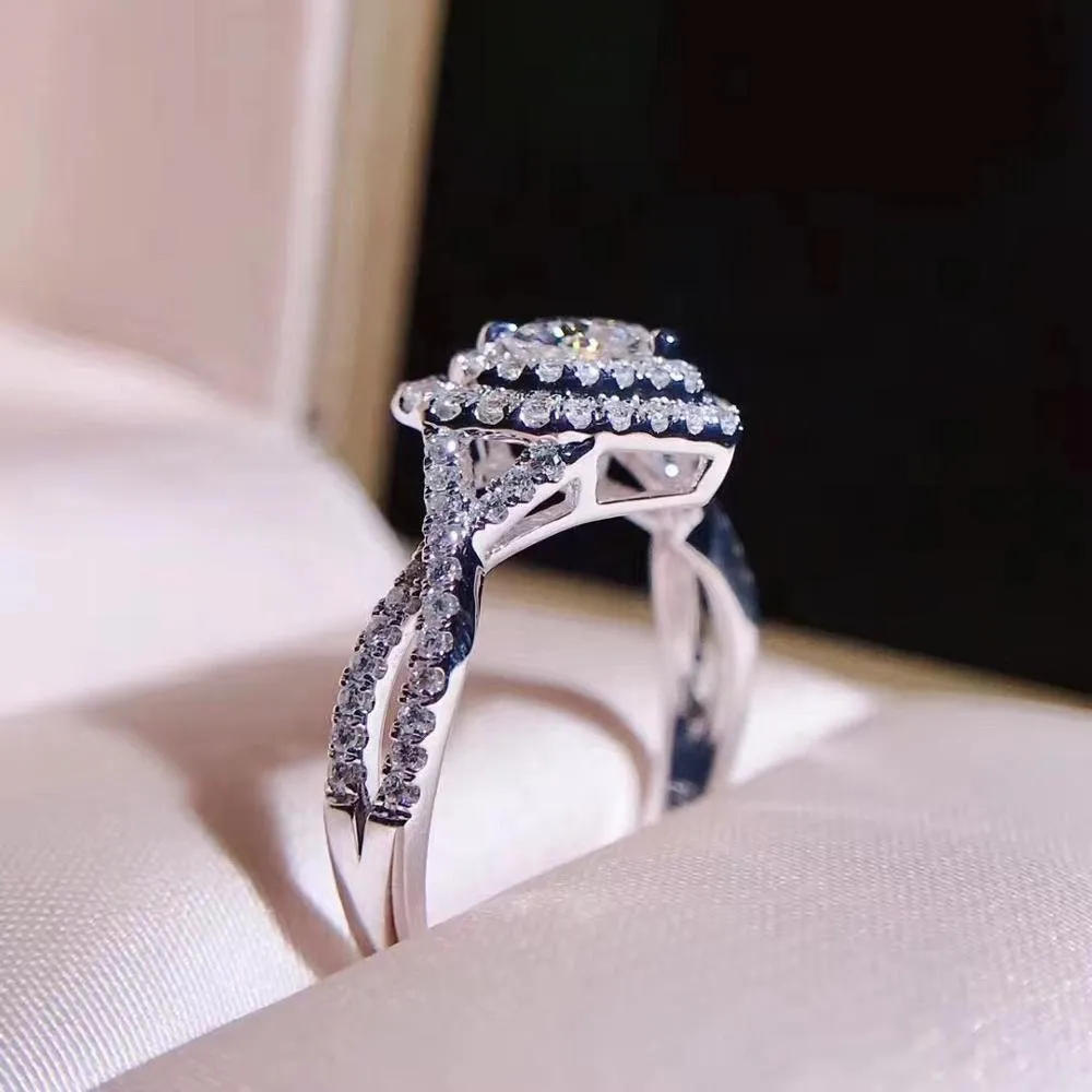 Iced Out Ring | heart Ring | Womens Iced Out Ring | Engagement Ring | Heart Shape Ring | ring for girlfriend | love ring | double halo ring