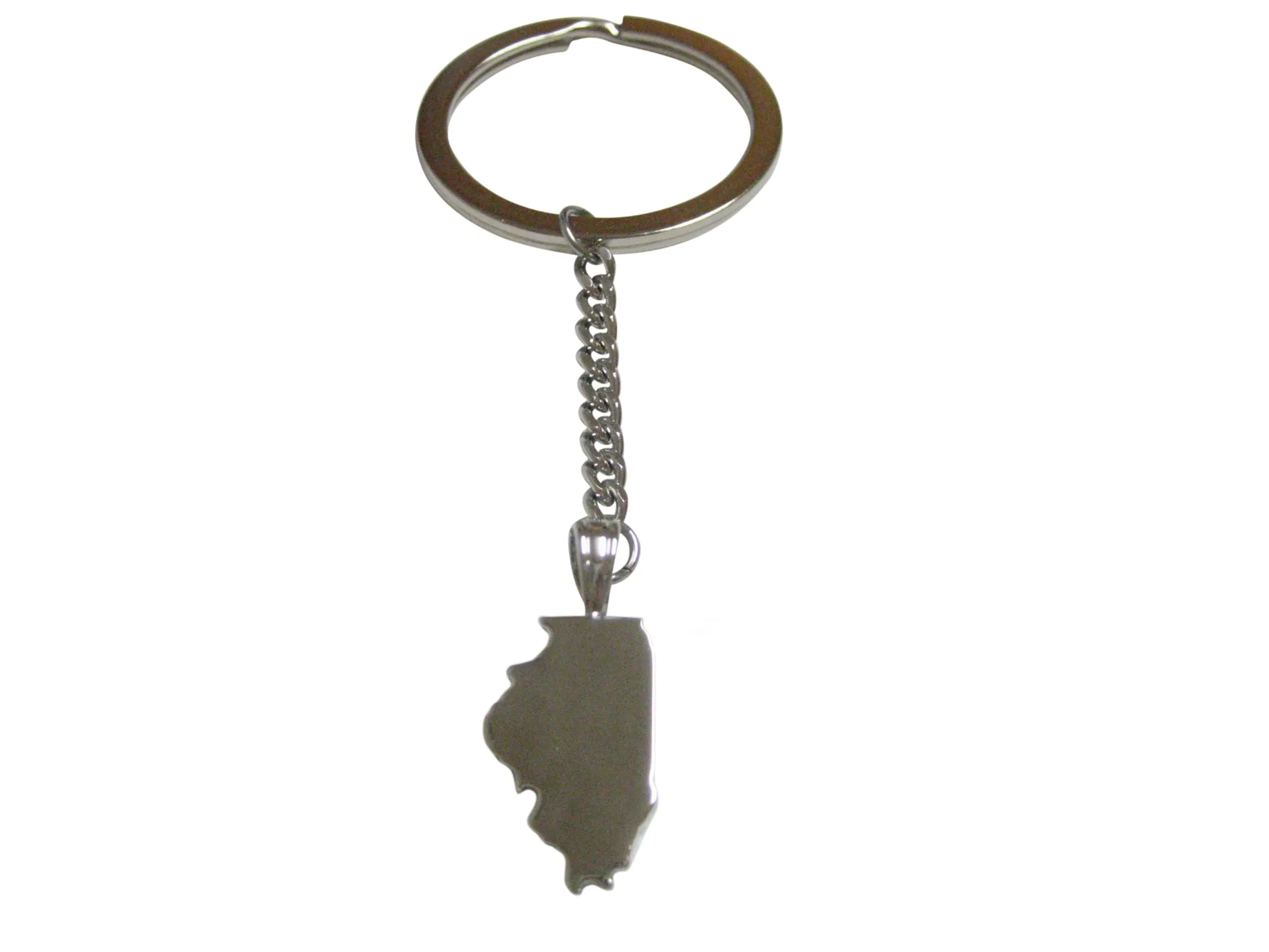 Illinois State Map Shape Pendant Keychain