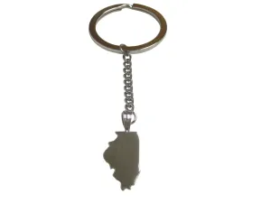Illinois State Map Shape Pendant Keychain