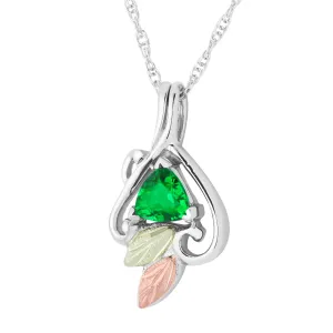 Illuminating Emerald - Sterling Silver Black Hills Gold Pendant