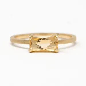 Imperial Topaz Horizontal Emerald Cut Ring