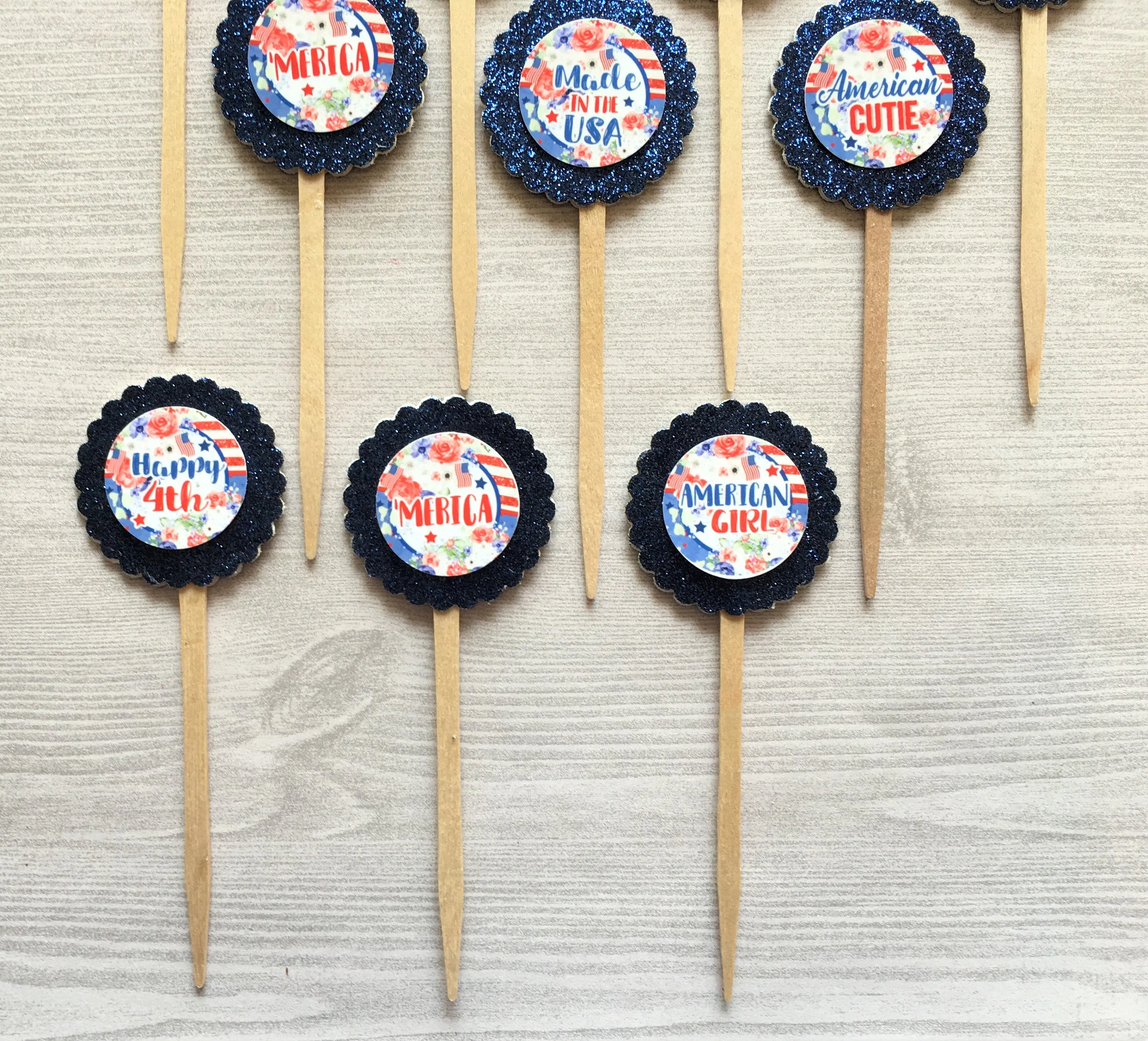 Independence Day Cupcake Toppers, Set of 10