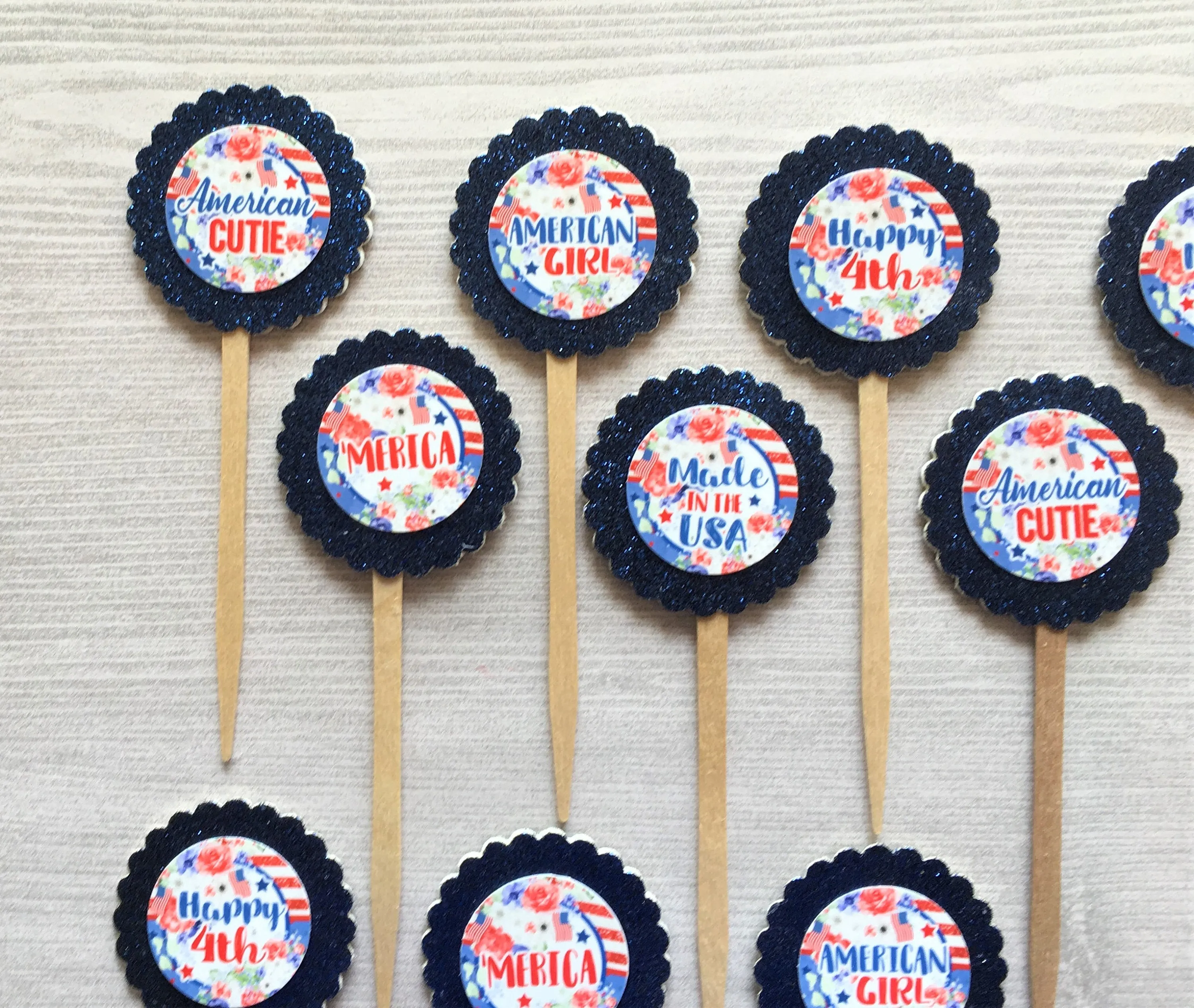 Independence Day Cupcake Toppers, Set of 10