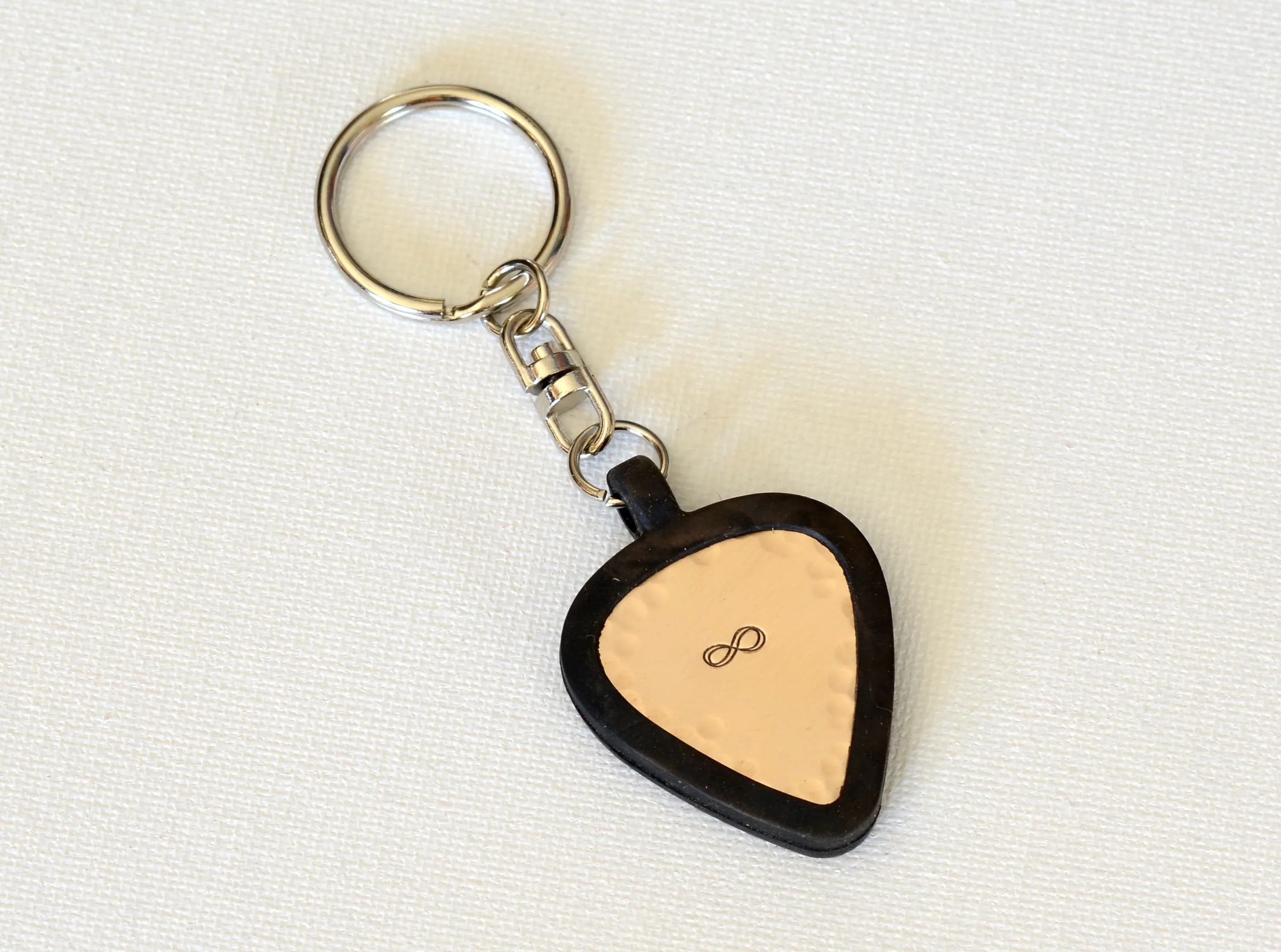 Infinity on Bronze Guitar Pick Keychain