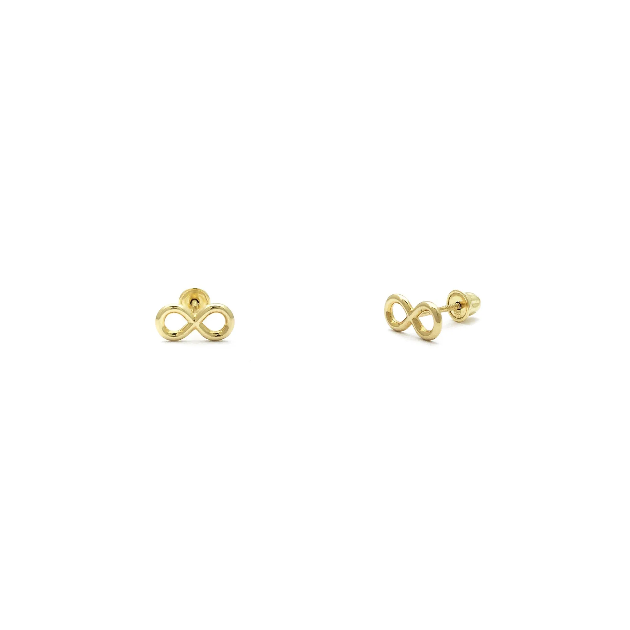 Infinity Plain Stud Earrings (14K)