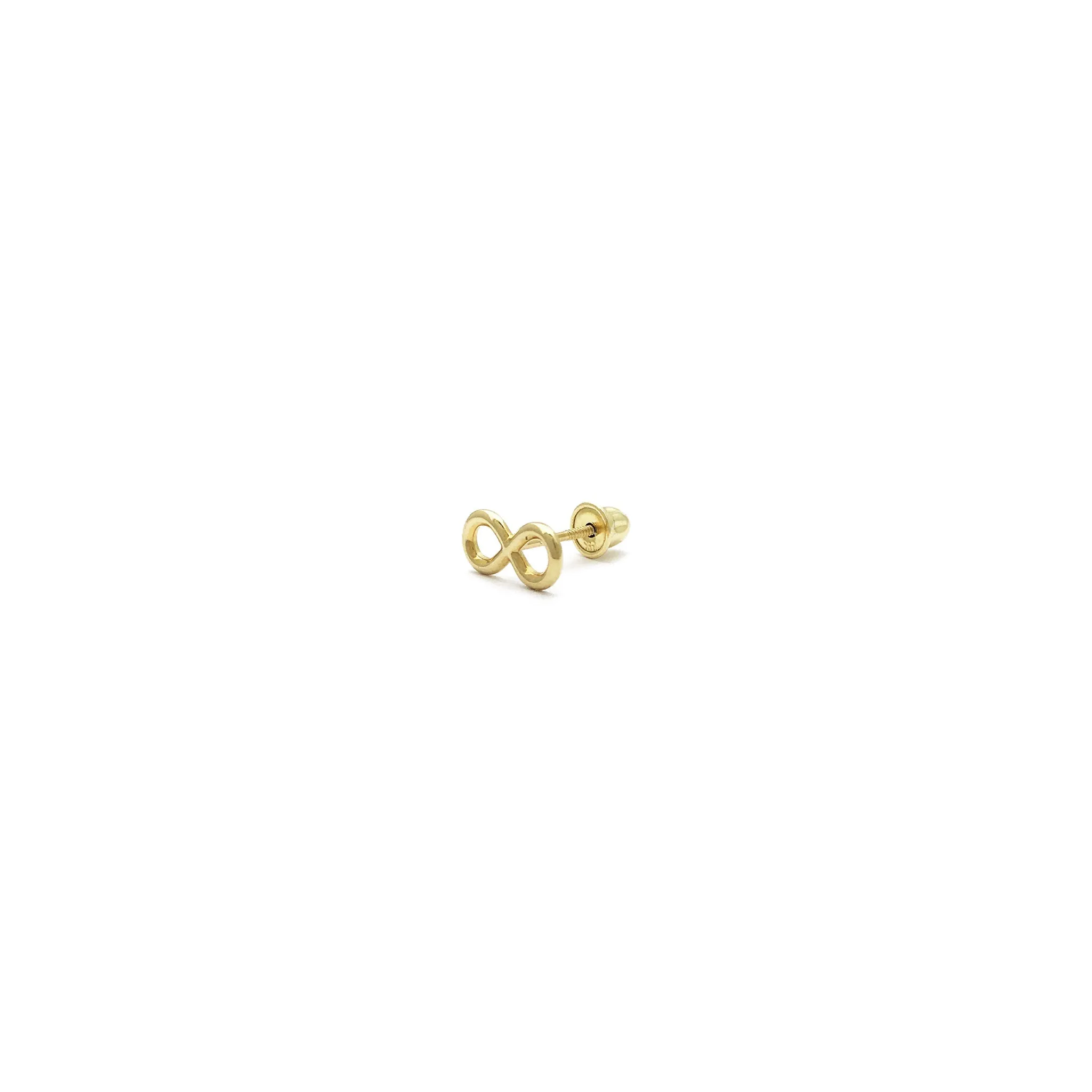 Infinity Plain Stud Earrings (14K)
