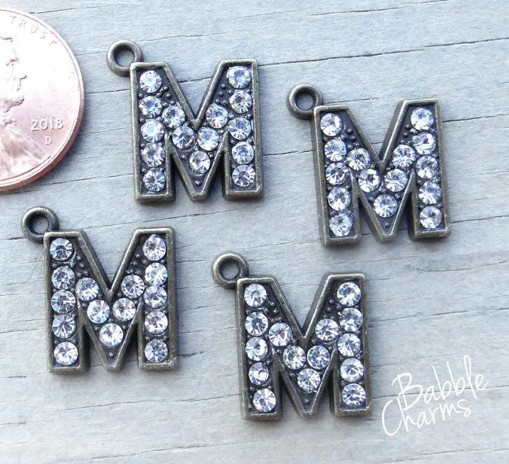 Initial charm, M letter charm. Alloy charm ,very high quality.Perfect for jewery making and other DIY projects