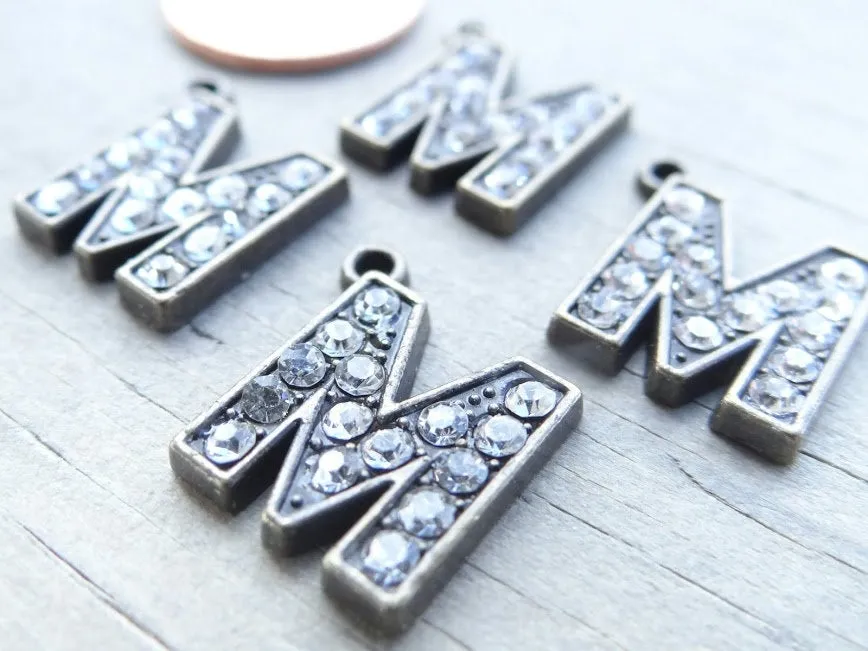 Initial charm, M letter charm. Alloy charm ,very high quality.Perfect for jewery making and other DIY projects