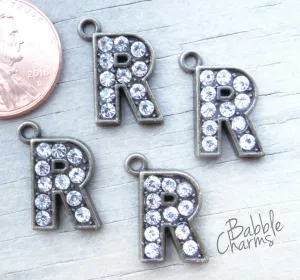 Initial charm. R letter charm, rhinestone initial. Alloy charm ,very high quality.Perfect for jewery making and other DIY projects