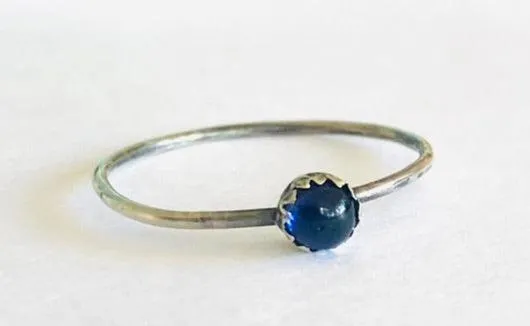 Iolite Gemstone Stacking Ring, Iolite Rings, Silver Ring, Promise Ring- Size 9