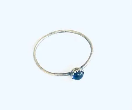 Iolite Gemstone Stacking Ring, Iolite Rings, Silver Ring, Promise Ring- Size 9