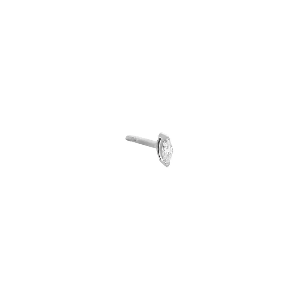 Itty Bitty Diamond Marquise Stud Earring 14K