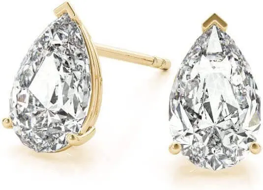 JewelMore 1 Carat - 6 Carat | 14K Gold | IGI Certified Lab Grown Solitaire Diamond Stud Earrings | Oval Shape Push Back Prong Setting Diamonds Stud Earring for women| F-G Color, VS1-VS2 Clarity
