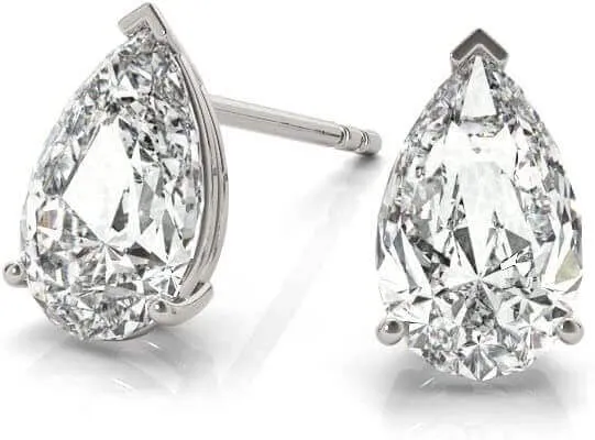 JewelMore 1 Carat - 6 Carat | 14K Gold | IGI Certified Lab Grown Solitaire Diamond Stud Earrings | Oval Shape Push Back Prong Setting Diamonds Stud Earring for women| F-G Color, VS1-VS2 Clarity