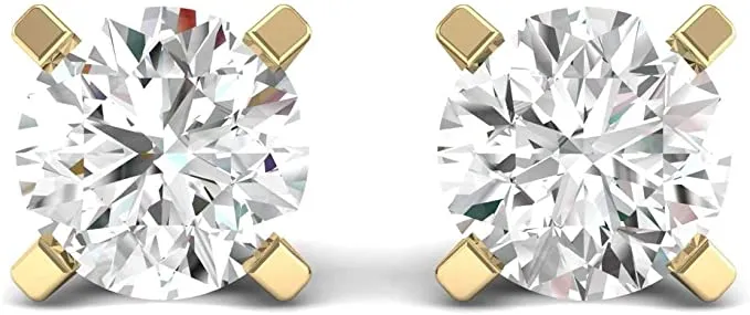 JewelMore 1/2ct tw Round Diamond Stud Earrings